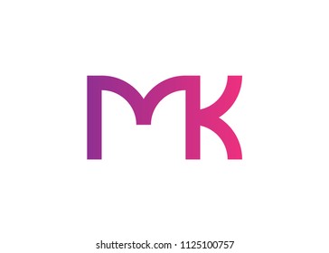 Initial Letter Logo Mk Km Logo Stock Vector (Royalty Free) 1125100757 ...