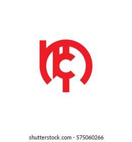 initial letter logo mk, km, k inside m rounded lowercase red flat