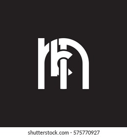 initial letter logo mk, km, k inside m rounded lowercase white black background