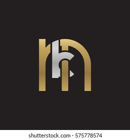 initial letter logo mk, km, k inside m rounded lowercase logo gold silver