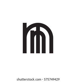 initial letter logo mm, m inside m rounded lowercase black monogram