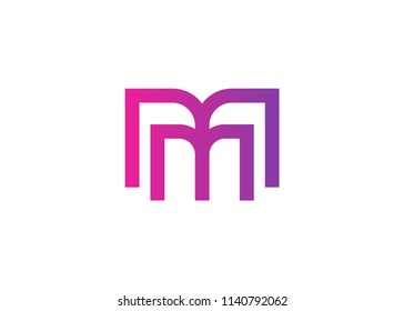 Initial letter logo MM, logo template