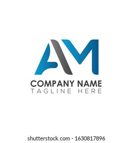 Initial AM Letter Logo With Modern Typography Vector Template. Creative Abstract Letter AM Logo Design