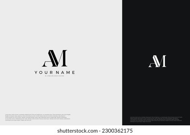 Initial Letter AM Logo monogram typography for business name. Vector logo inspiration