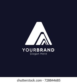 initial Letter A Logo. mountain design concept for adventure, travel, sport, apparel logo. vector illustration