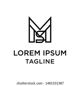 initial letter logo MS, SM, logo template 