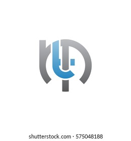 initial letter logo mt, tm, t inside m rounded lowercase blue gray