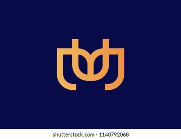 Initial letter logo MU, logo template