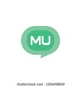 Initial Letter Logo MU Template Design