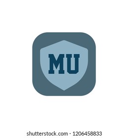 Initial Letter Logo MU Template Design