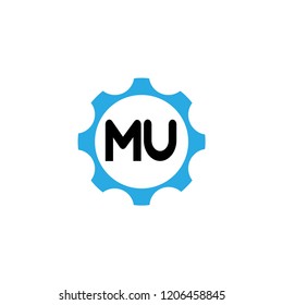 Initial Letter Logo MU Template Design