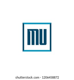 Initial Letter Logo MU Template Design