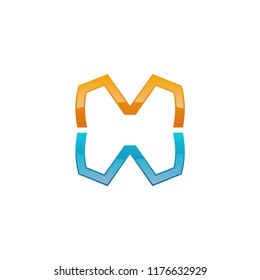 Initial letter logo MW, logo template