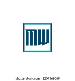 Initial Letter Logo MW Template Design