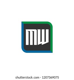 Initial Letter Logo MW Template Design