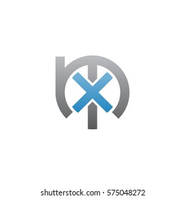initial letter logo mx, xm, x inside m rounded lowercase blue gray