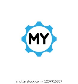Initial Letter Logo MY Template Design
