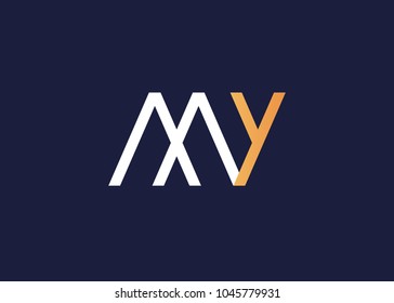initial letter logo my, ym, logo template
