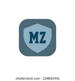 Initial Letter Logo MZ Template Design