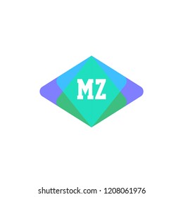 Initial Letter Logo MZ Template Design