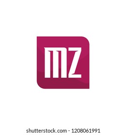 Initial Letter Logo MZ Template Design
