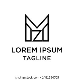 initial letter logo MZ, ZM, logo template