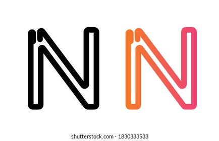 Initial letter logo N, alphabet letter N, vector 