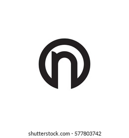initial letter logo n inside circle shape, on, no, n inside o rounded lowercase black monogram