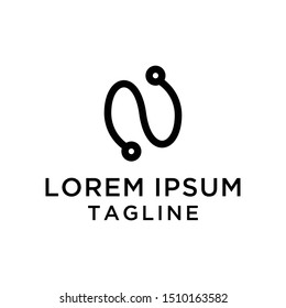 initial letter logo N Tech, logo template