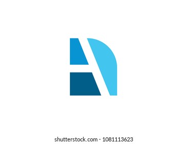 Initial letter logo NA, AN, A inside N, logo template