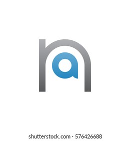 initial letter logo na, an, a inside n rounded lowercase blue gray