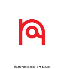 initial letter logo na, an, a inside n rounded lowercase red flat