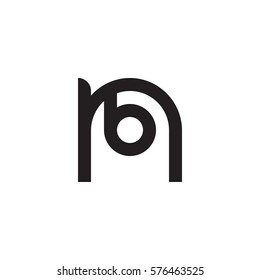 initial letter logo nb, bn, b inside n rounded lowercase black monogram