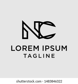initial letter logo NC, CN, logo template