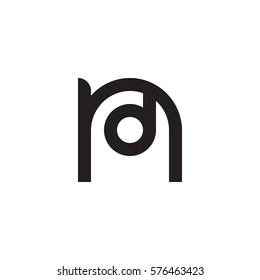 initial letter logo nd, dn, d inside n rounded lowercase black monogram