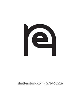 initial letter logo ne, en, e inside n rounded lowercase black monogram