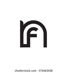 initial letter logo nf, fn, f inside n rounded lowercase black monogram
