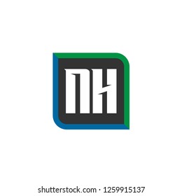 Initial Letter Logo NH Template Design