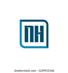 Initial Letter Logo NH Template Design