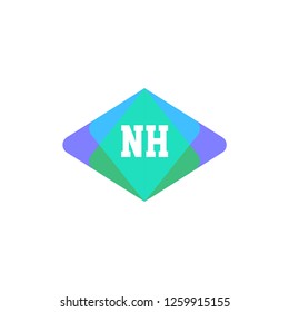 Initial Letter Logo NH Template Design