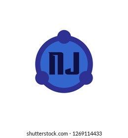 Initial Letter Logo NJ Template Design