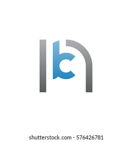 initial letter logo nk, kn, k inside n rounded lowercase blue gray