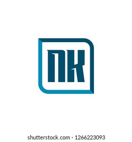 Initial Letter Logo NK Template Design