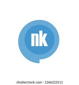 Initial Letter Logo NK Template Design
