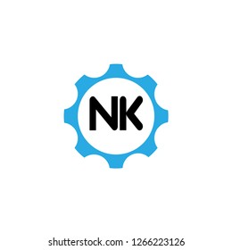 Initial Letter Logo NK Template Design