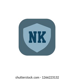 Initial Letter Logo NK Template Design