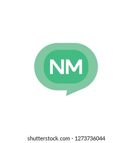 Initial Letter Logo NM Template Design