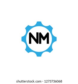 Initial Letter Logo NM Template Design