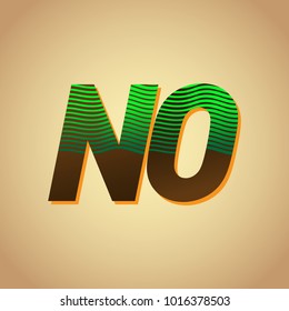 initial letter logo NO colored green and brown with striped composition, Vector logo design template elements for your business or company identity