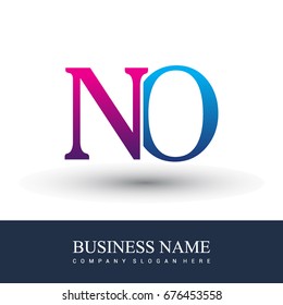 initial letter logo NO colored red and blue, Vector logo design template elements for your business or company identity